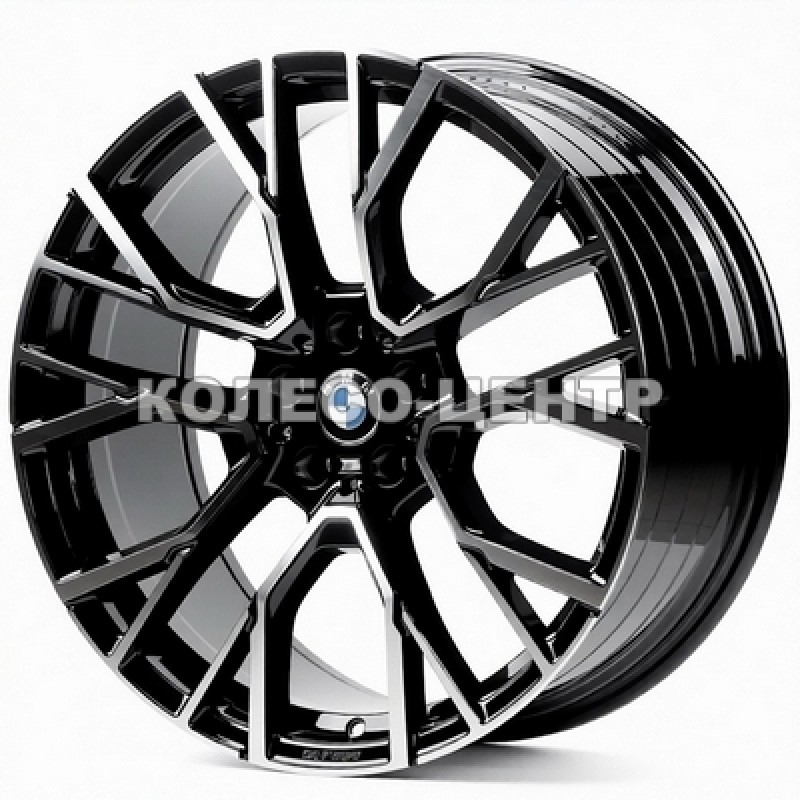 Replica BMW (BM7101) 10,5x22 5x120 ET35 DIA74,1 (black machined face)